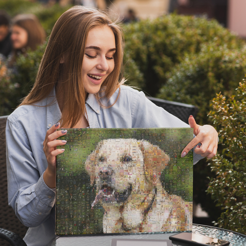 Individuelles Fotomosaik Hundeportrait
